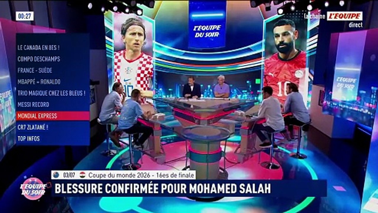 Coupe du monde : blessure confirmée pour Mohamed Salah, sorti lors du match entre l'Égypte et l'Iran - Foot - Coupe du monde 2026 - Egypte