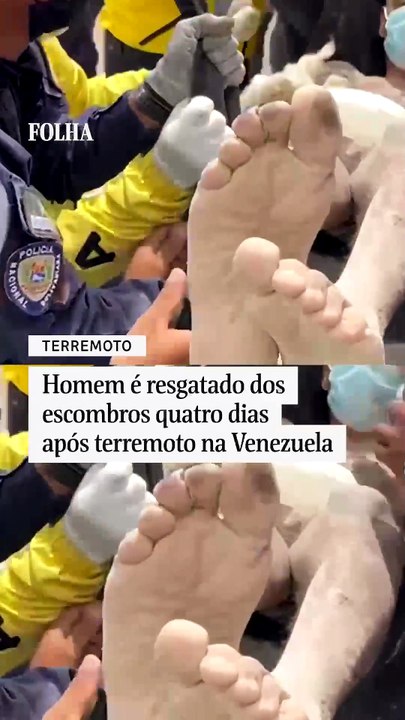 Homem é resgatado dos escombros quatro dias após terremoto na Venezuela
