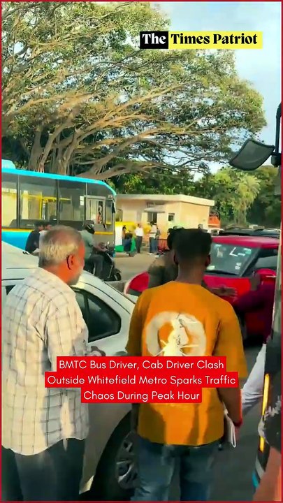 BMTC Bus Driver, Cab Driver Clash Outside Whitefield Metro Sparks Traffic Chaos During Peak Hour