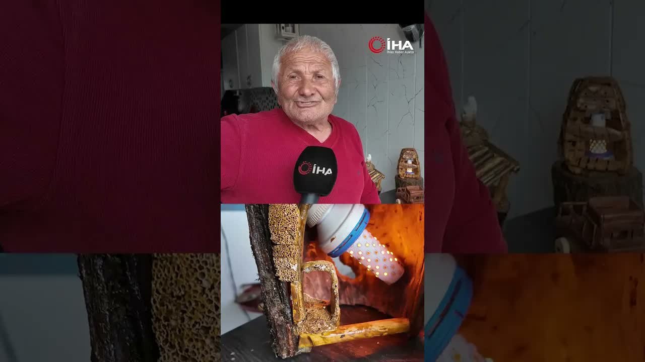 Kütükten sadece bir keser ile ürettikleri hobisi oldu