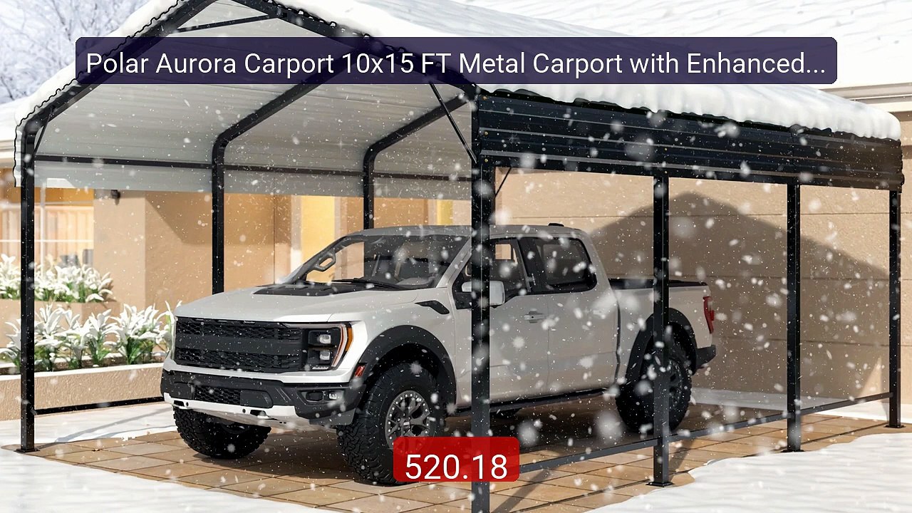 Polar Aurora Carport 10x15 FT Metal Carport with Enhanced Bas... -- Amazing Value 2026 | Must Have!