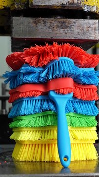 Silicone Brushes Compressed by Hydraulic Press | Satisfying Squish ASMR 🖌️💥