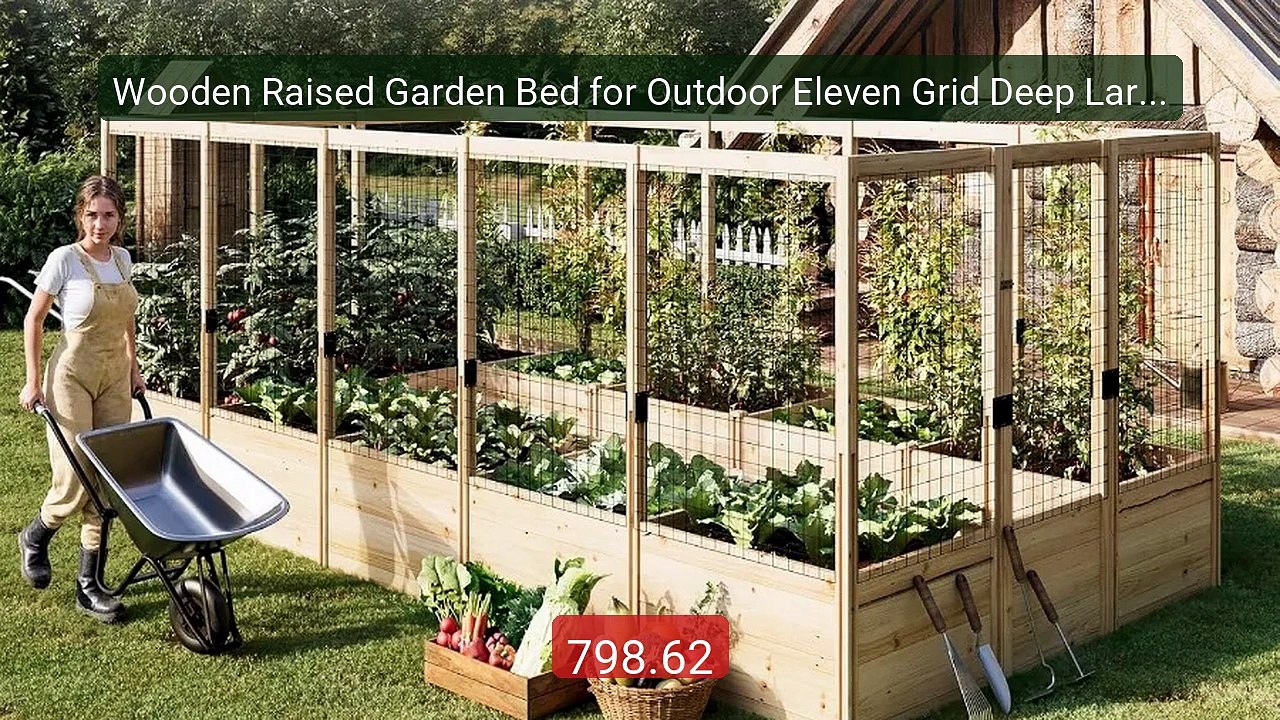 Wooden Raised Garden Bed for Outdoor Eleven Grid Deep Large Planter... -- Top Rated 2026 | Buy Now!