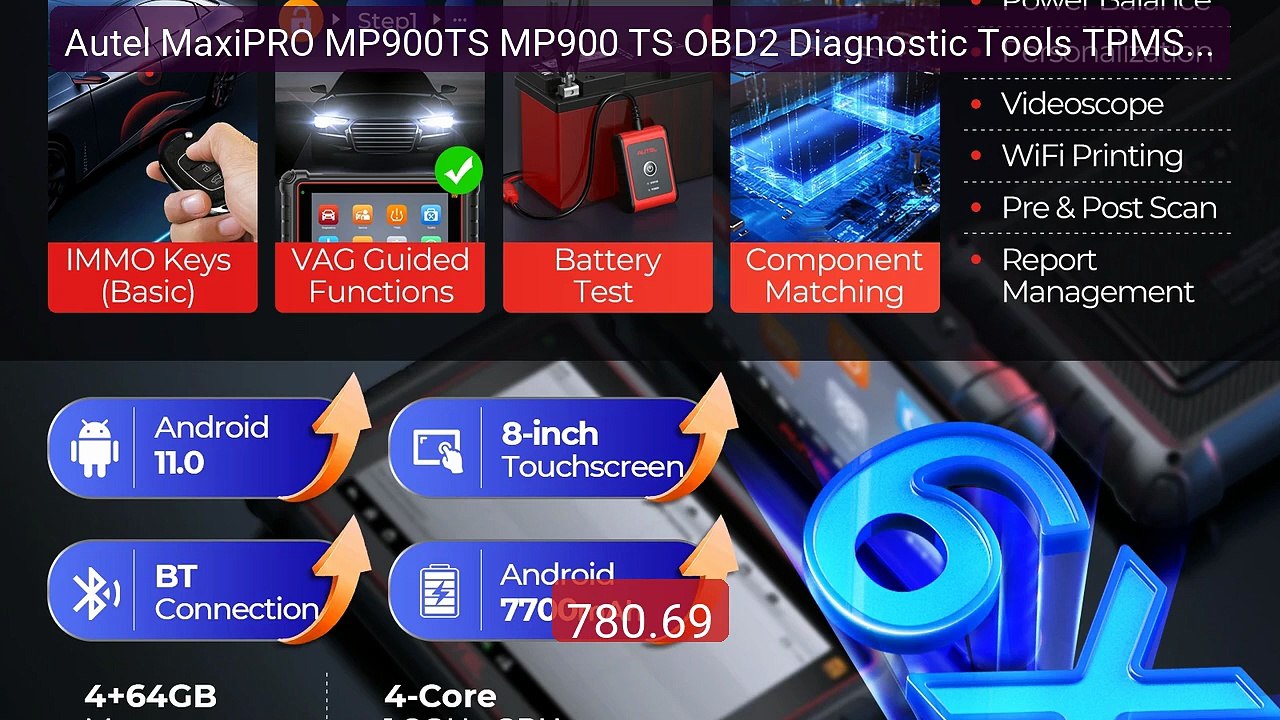 Autel MaxiPRO MP900TS MP900 TS OBD2 Diagnostic Tools TPMS Prog... -- Hot Deal 2026 | Limited Offer!