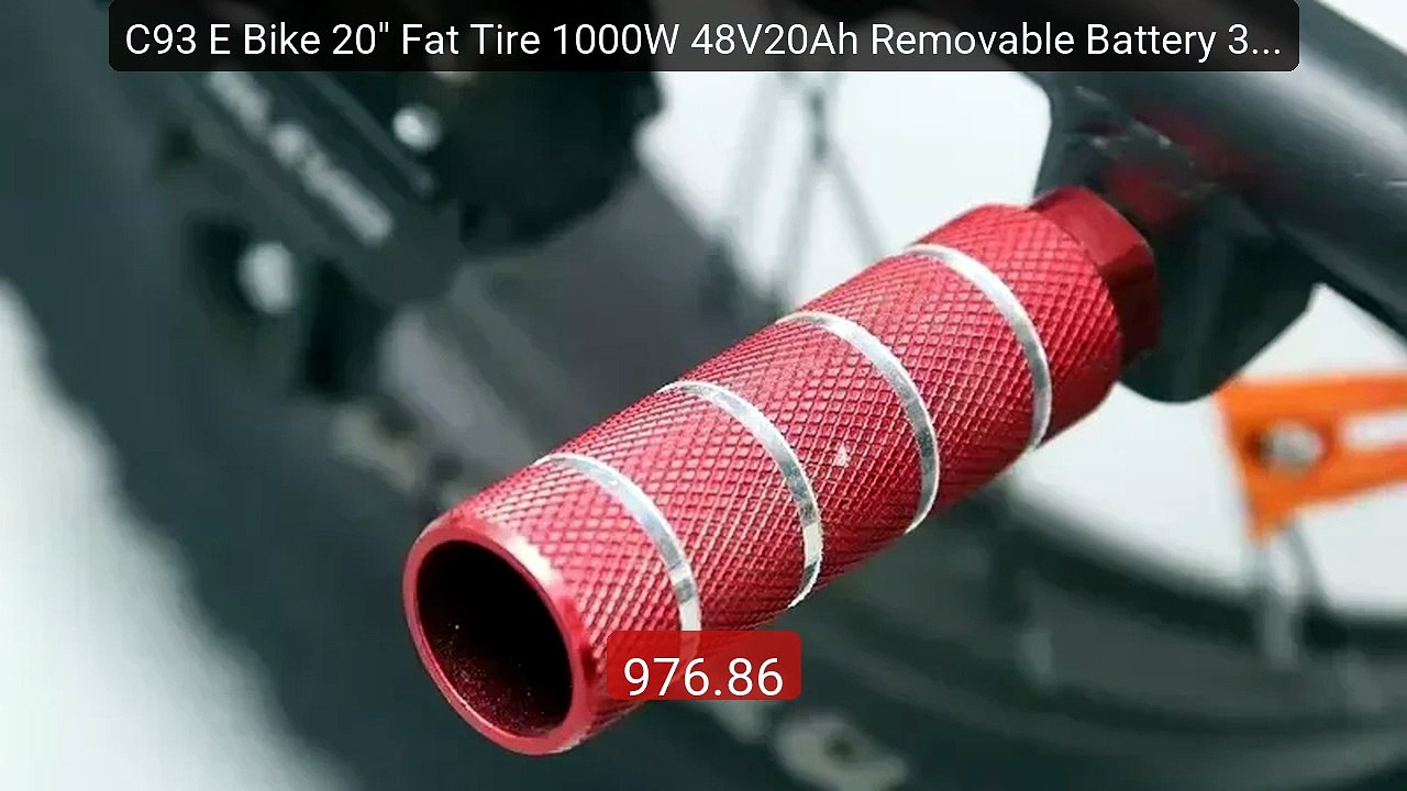 C93 E Bike 20" Fat Tire 1000W 48V20Ah Removable Battery 34-47mi Ran... -- Top Rated 2026 | Buy Now!
