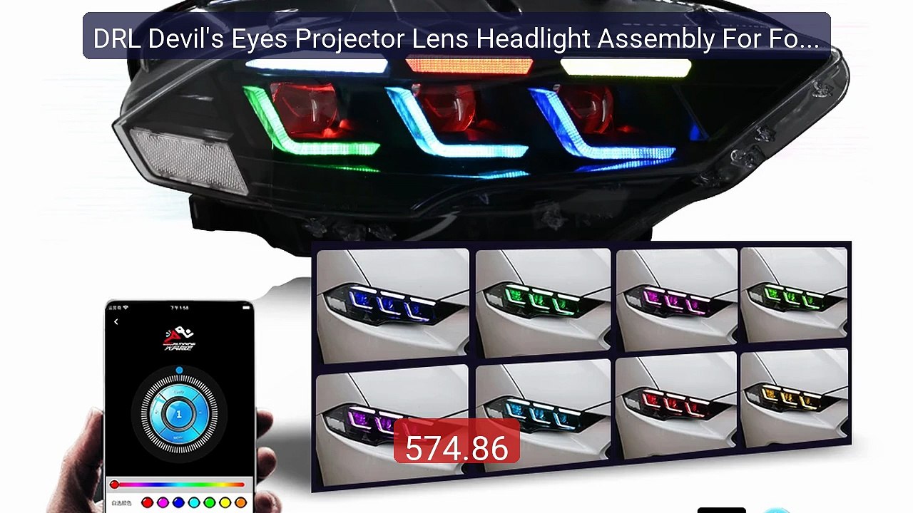 DRL Devil's Eyes Projector Lens Headlight Assembly For Ford Mustan... -- Best Deal 2026 | Shop Now!