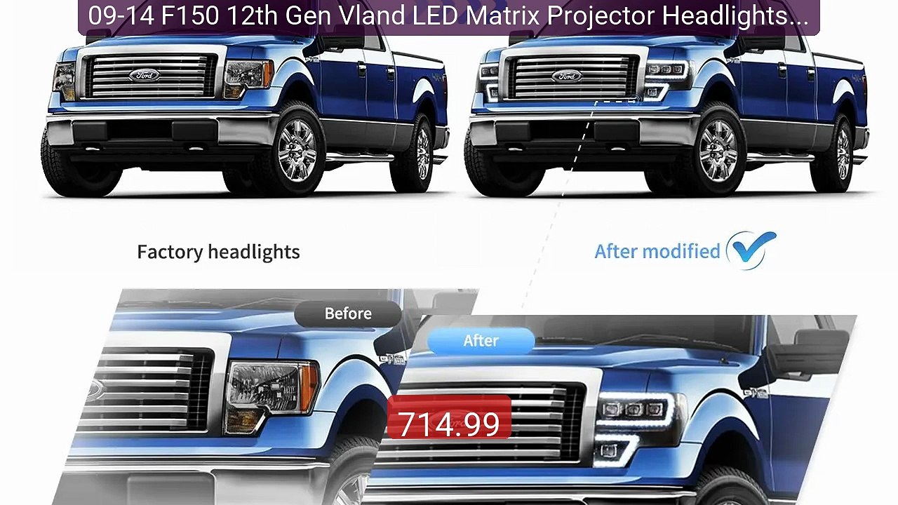 09-14 F150 12th Gen Vland LED Matrix Projector Headlights Blac... -- Hot Deal 2026 | Limited Offer!