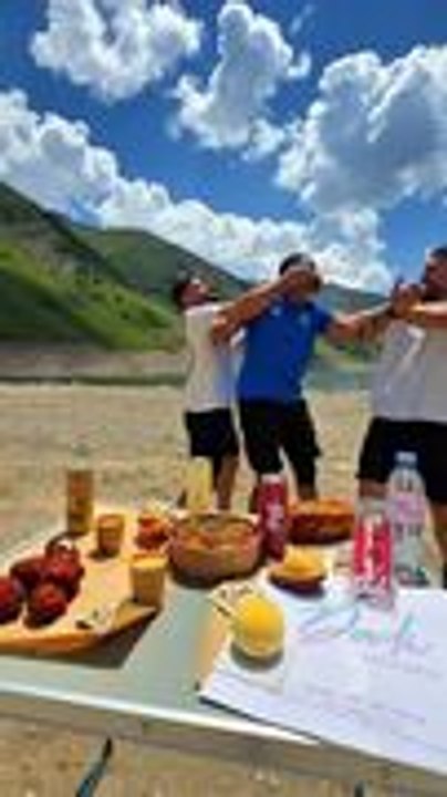 Man Slips and Crashes Into Table Full of Food During Game Challenge