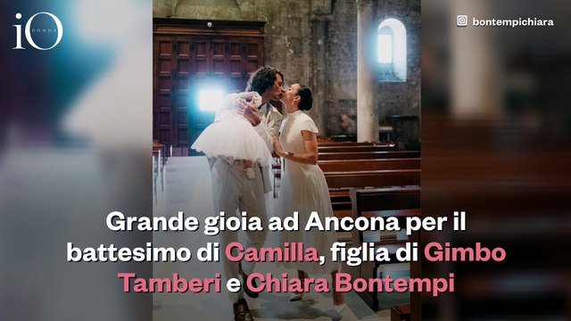 Battesimo in bianco e rosa per Camilla, la figlia di Gianmarco Tamberi e Chiara Bontempi