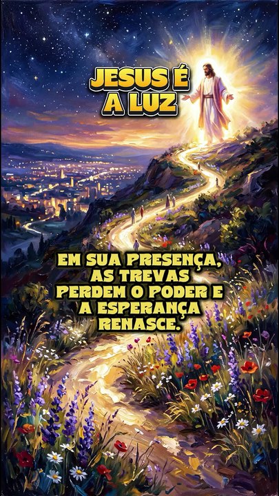 Jesus é a Luz que guia nosso caminho — ✝ — #Jovenspregadores #espiritualidade #Deus #motivacao #religiao #Fé #AmorDeCristo #Gratidão — @videosdealegria — By:RF® —