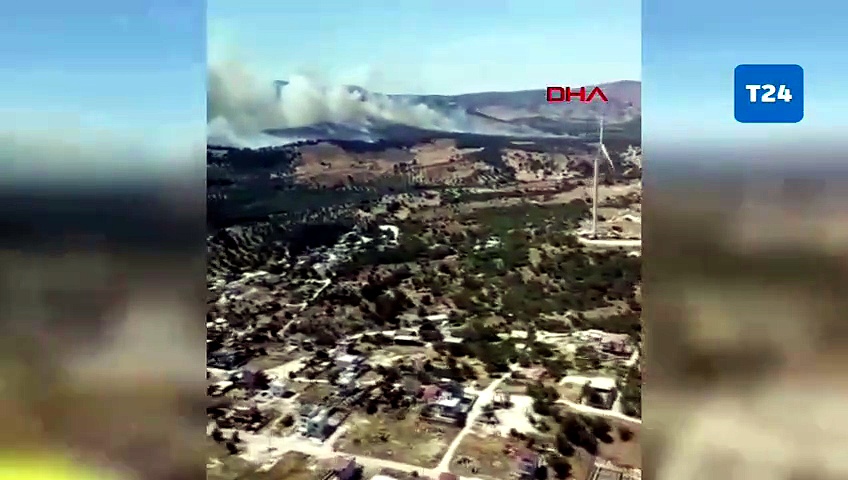 İzmir'de maki yangını; alevlere müdahale sürüyor