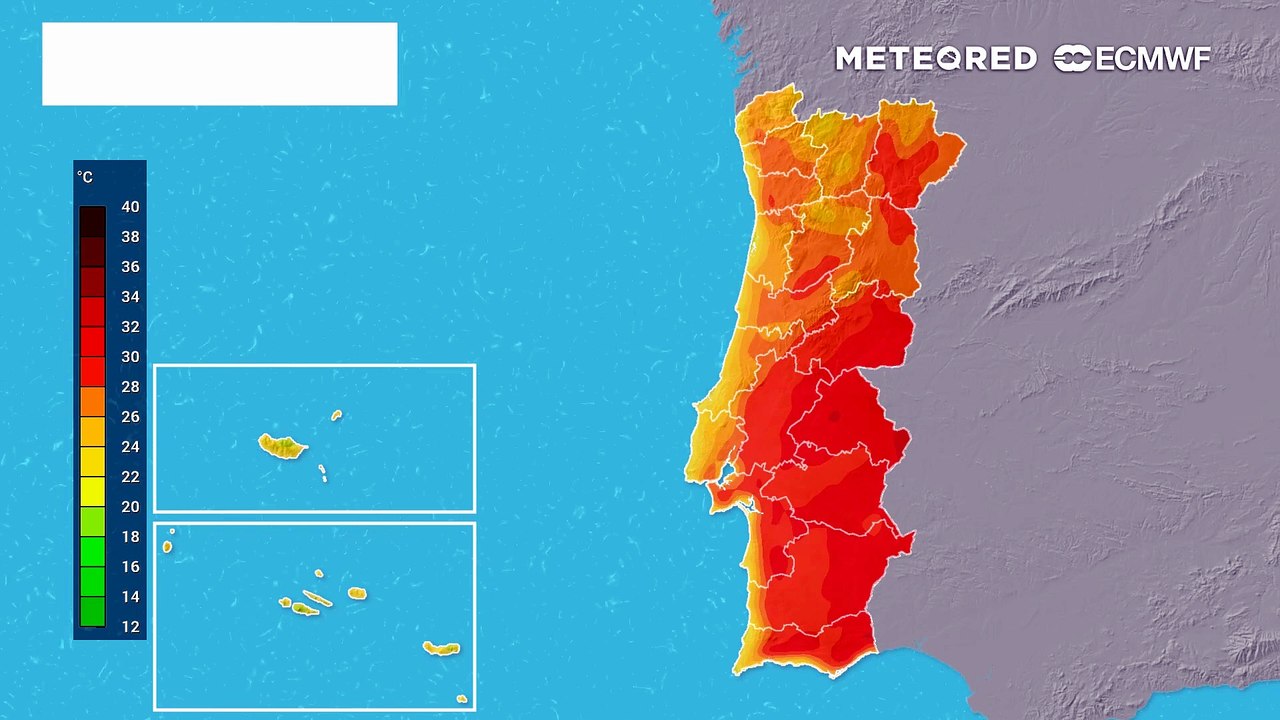 Evolução da temperatura entre quinta e sábado