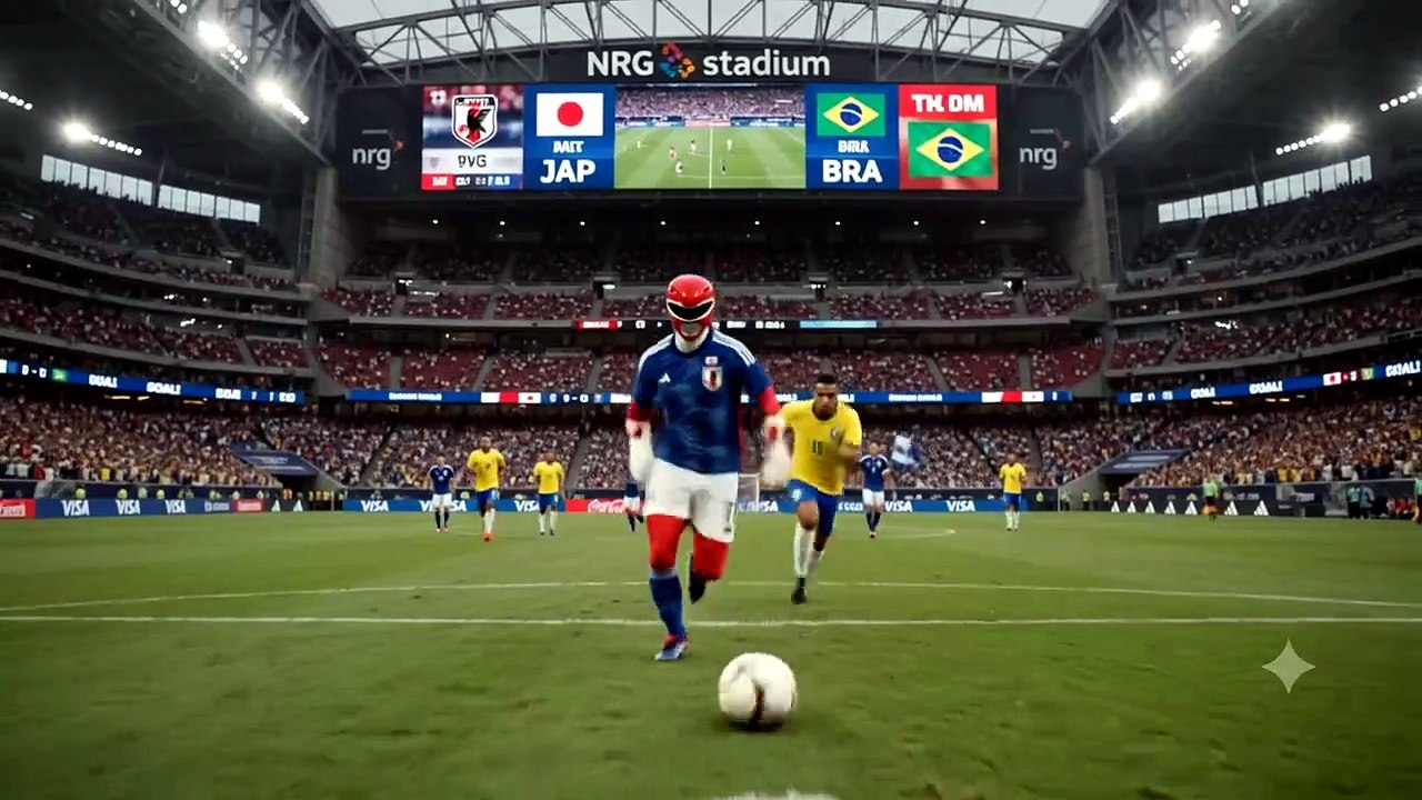Power Ranger do Japão faz golaço de bicicleta contra o Brasil! ⚽🔥