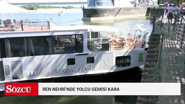 Almanya'da kuraklık nedeniyle Ren Nehri'nde yolcu gemisi karaya oturdu