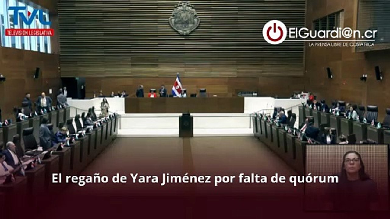 Falta de quórum provocó regaño de Yara Jiménez en la Asamblea Legislativa