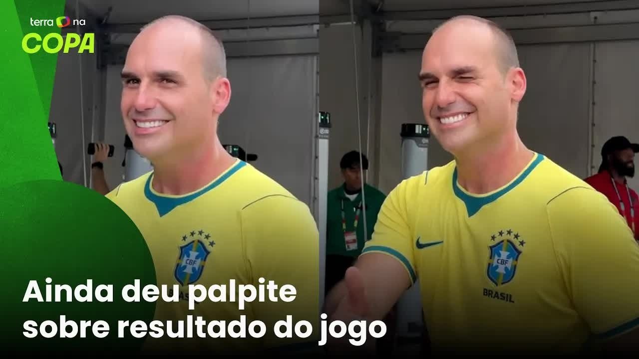 Eduardo Bolsonaro condenado no Brasil aparece em jogo da Seleção nos EUA