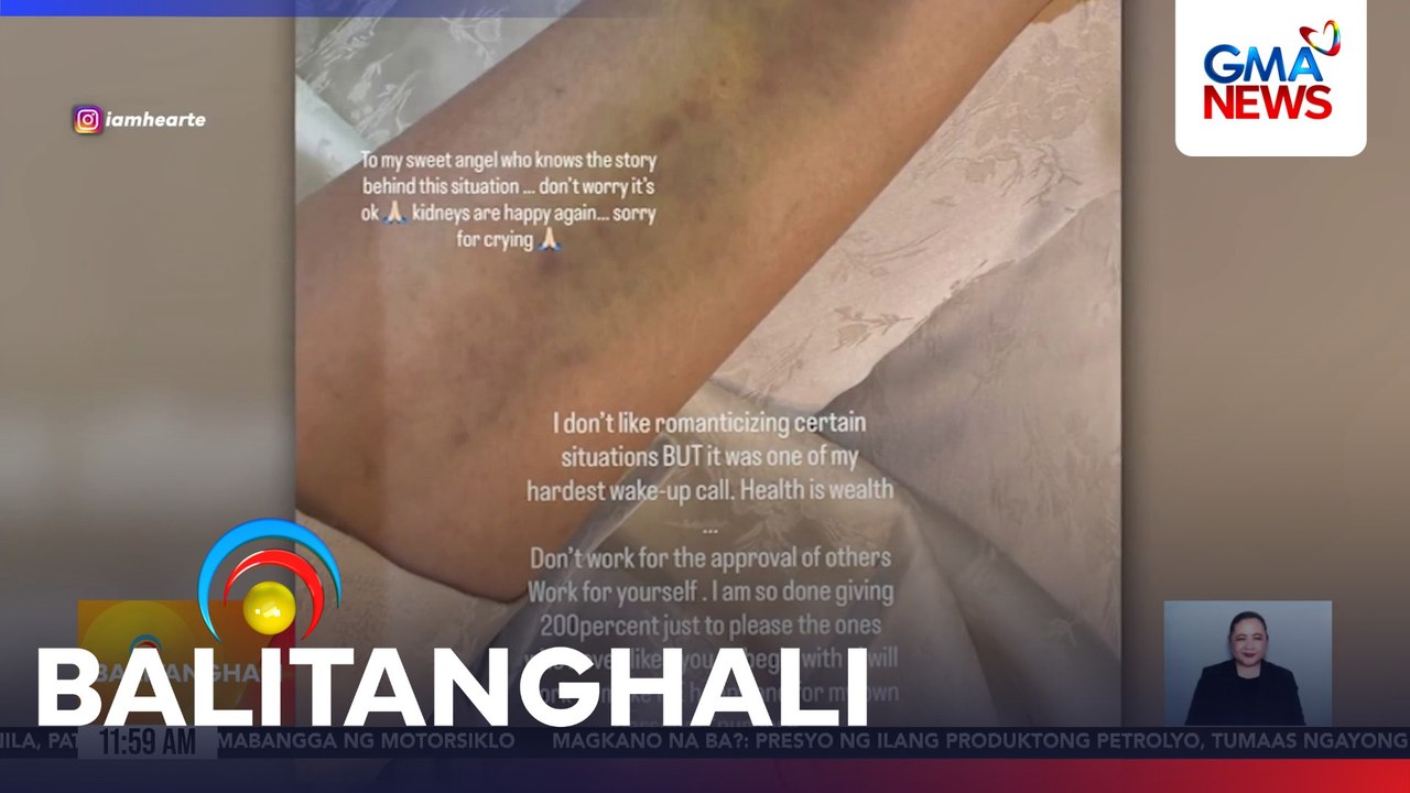 Heart Evangelista sa kanyang pagkakaospital - It was one of my hardest wake-up call; health is wealth | Balitanghali