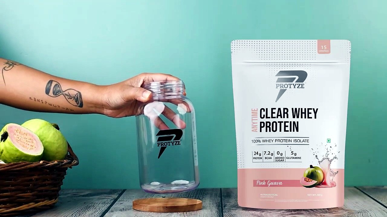 How to Prepare Protyze Anytime Pink Guava Clear Whey Protein_Best Clear Whey Protein in India
