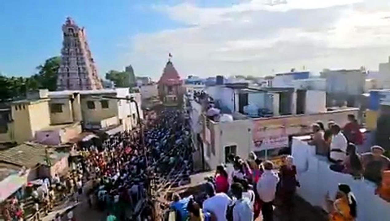 A Sea of Devotion as the Majestic Temple Chariot Rolls Through Tirunelveli