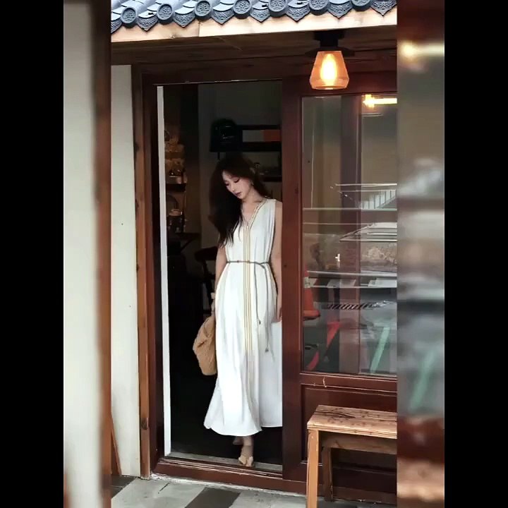 Chic Sleeveless A-Line Maxi Dress with Elegant Gold Trim