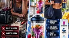 Ninja Blast Max Portable Blender BC251NV | Cordless 22 oz Personal Smoothie Blender with Ice Crush, Twist & Go, 3 Auto Programs, Dishwasher Safe