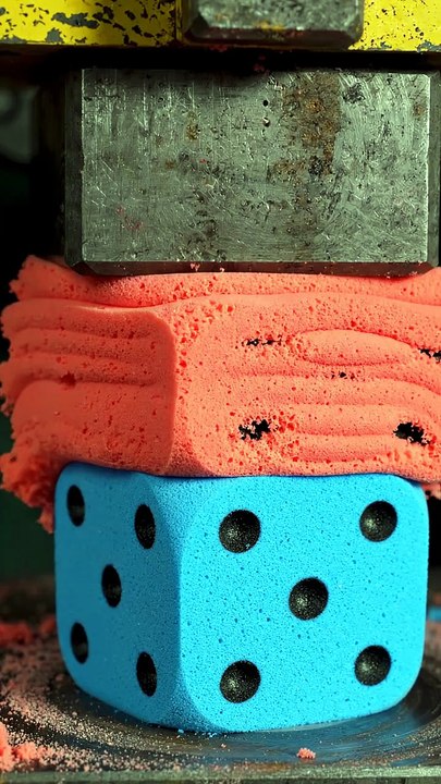 Hydraulic Press Crushing Foam Dice | Satisfying...