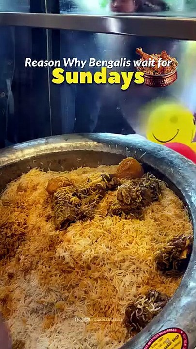 Reason Why Bengalis wait for Sundays ❤  Follow @thekolkatabuzz for more content ❤   [ Biriyani, mutton Biriyani, Biriyani Lover, Kolkata Style Biriyani, Street Food, Biriyani Shop, Kolkata, The Kolkata Buzz ]  #thekolkata