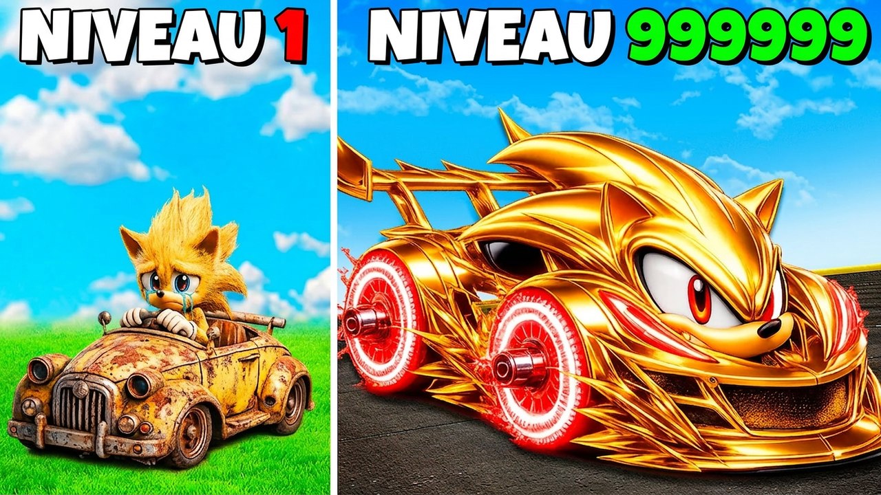 La voiture de Super Sonic passe du niveau 1 au niveau 1 000 000 dans GTA 5 ! (mod du film Sonic)