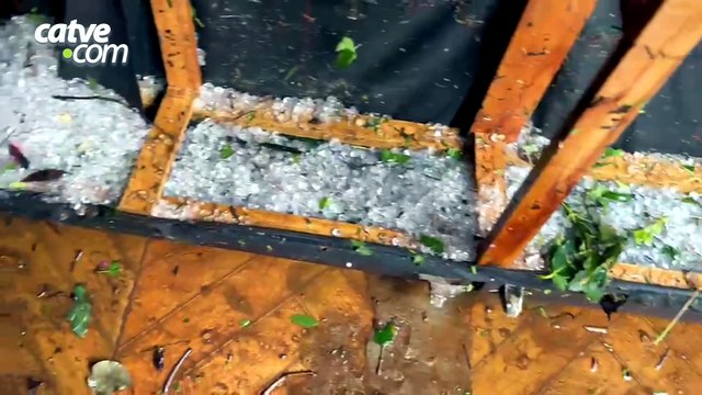 Só deu tempo de tirar as crianças , relata morador após granizo invadir casa em Cascavel
