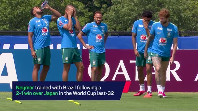 Neymar hits the training pitch with Brazil