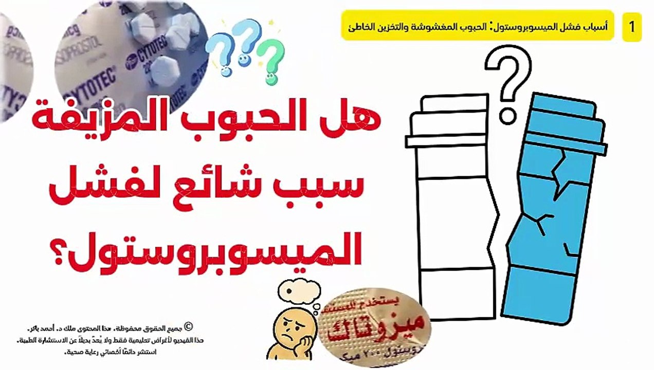 حبوب الميزوبرستول المغشوشة سبب فشل الاجراء