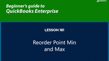 181 - Reorder Point Min and Max