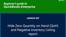 187 - Hide Zero Quantity on Hand (QoH) and Negative Inventory Listing report