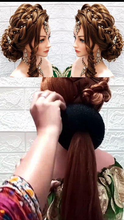 Easy messy bun hairstyle for girls wedding