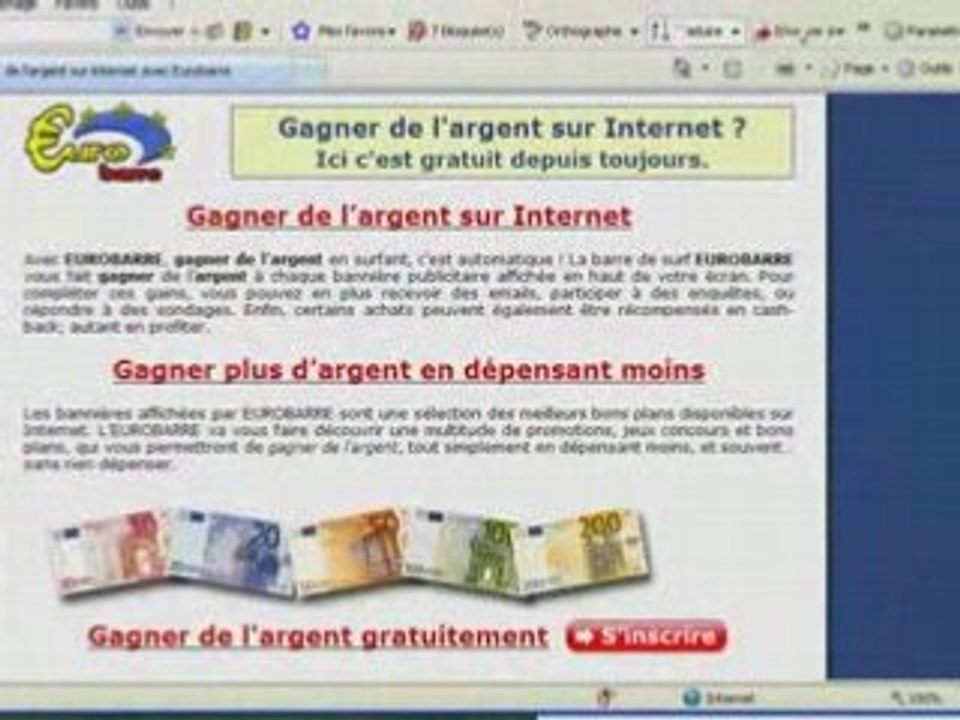Eurobarre argent sur internet 2008
