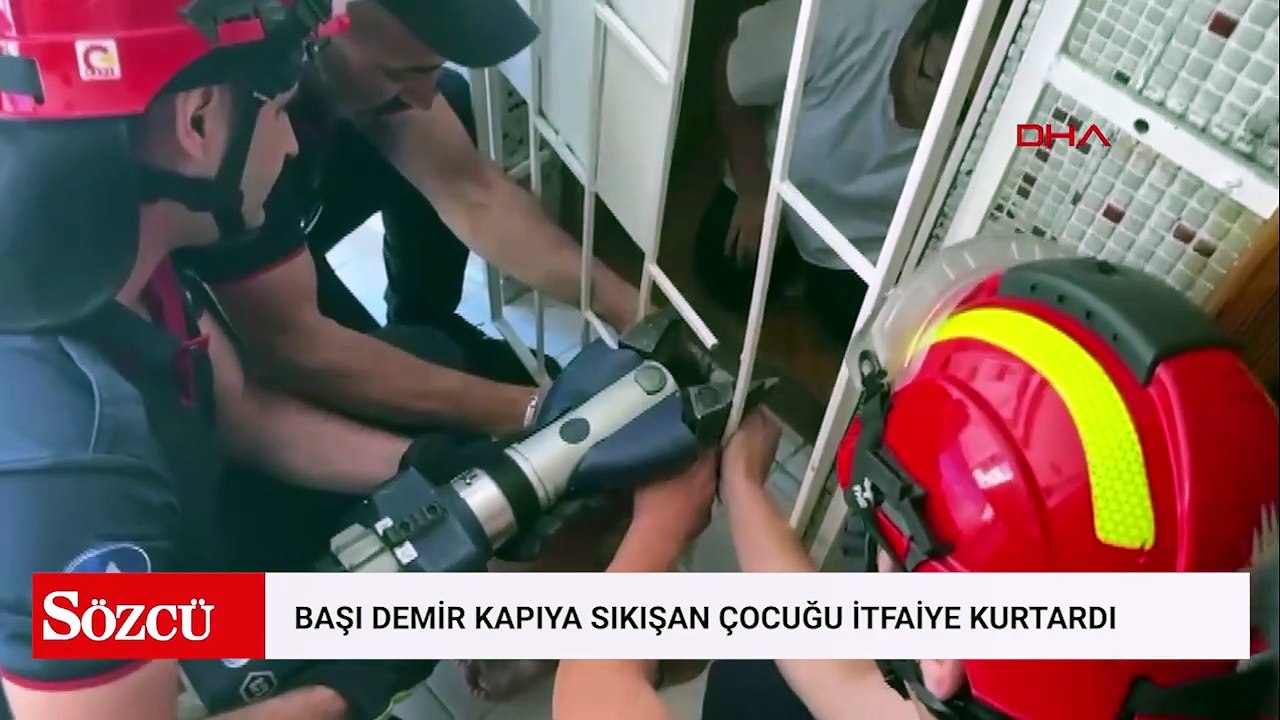 Avcılar’da başı demir kapıya sıkışan çocuğu itfaiye kurtardı