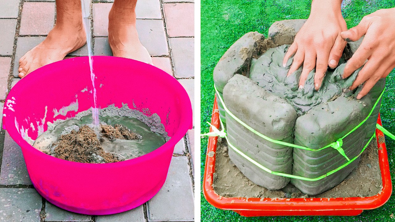 Creative Cement Projects Using Plastic Bottles