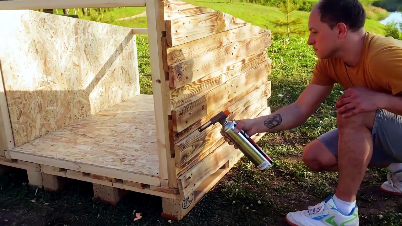 DIY Dog House Transformation with Pallets and Logs