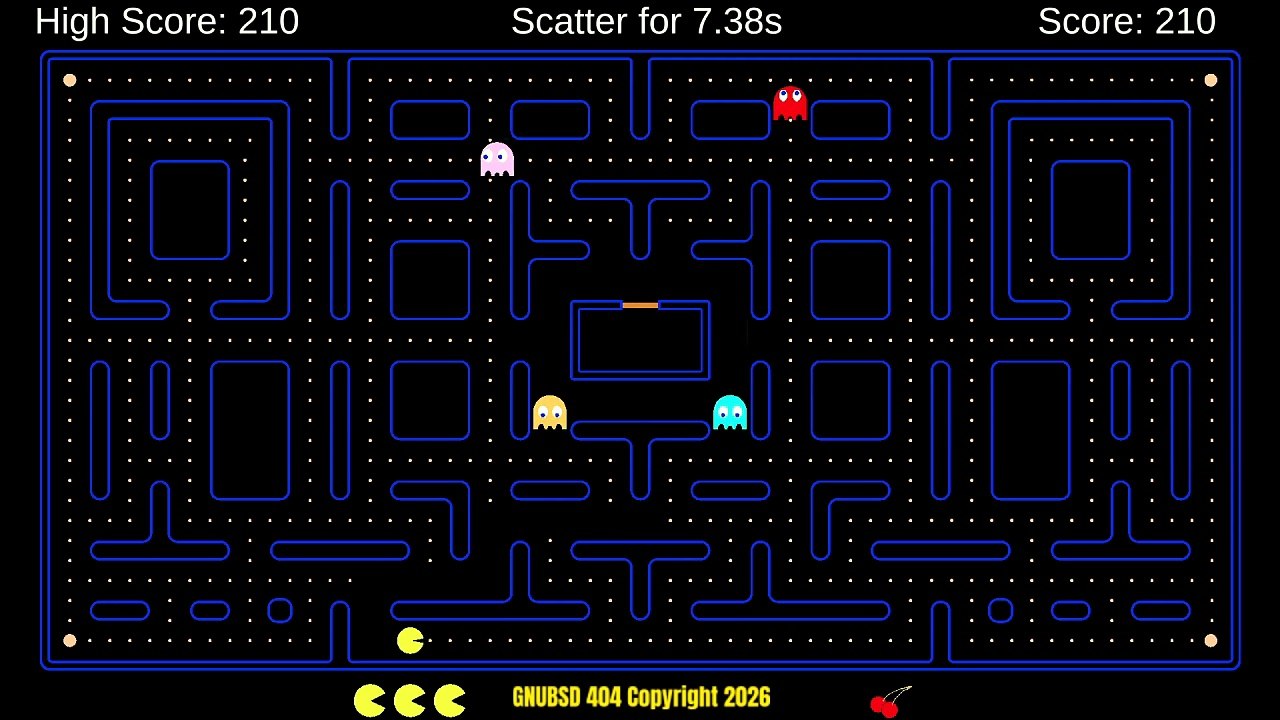 GNUBSD404 Long N170 Pac Man Custom Level (Made with Unity) (Linux/Web)