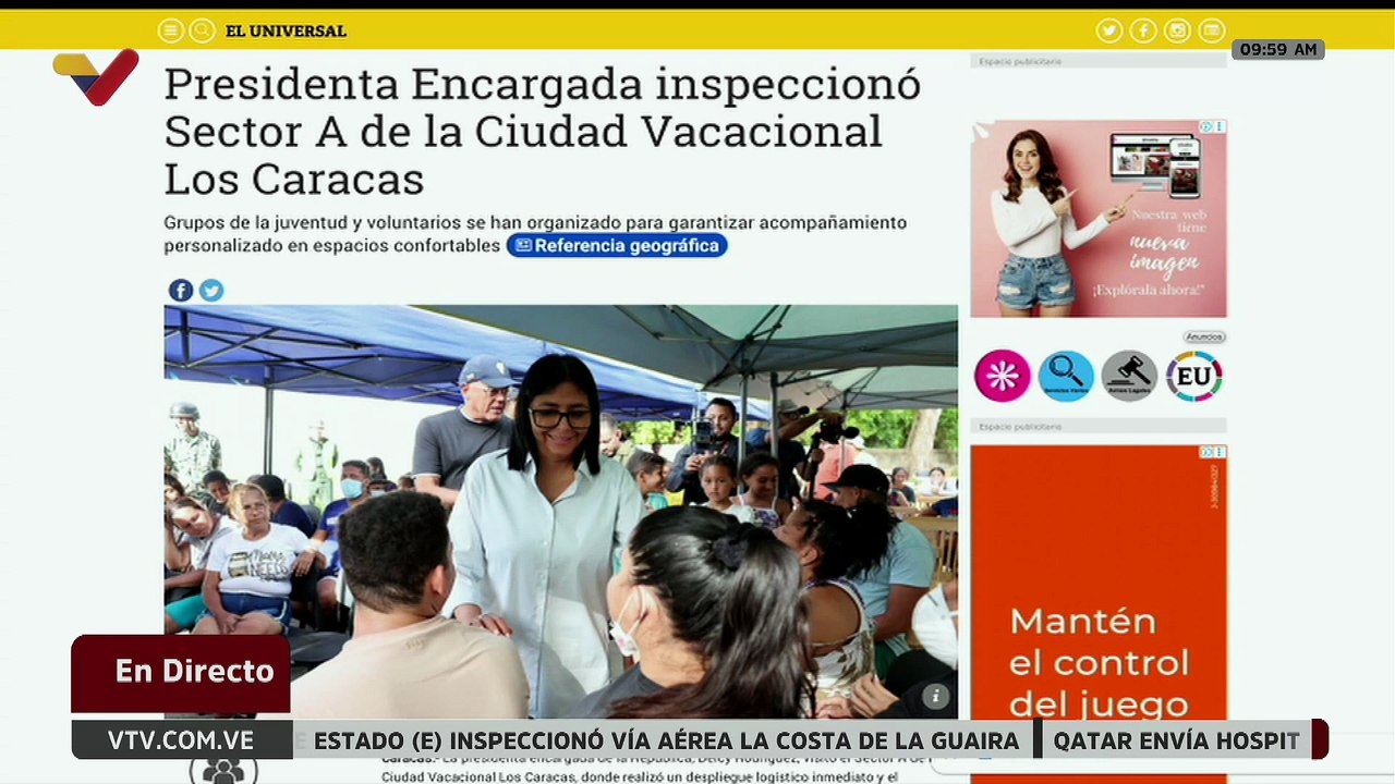 Presidenta (E) Delcy Rodríguez inspeccionó la Ciudad Vacacional Los Caracas