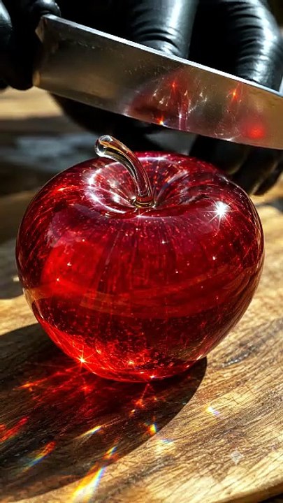 Knife Slicing a Glass Apple 🍎 | Most Satisfyin...