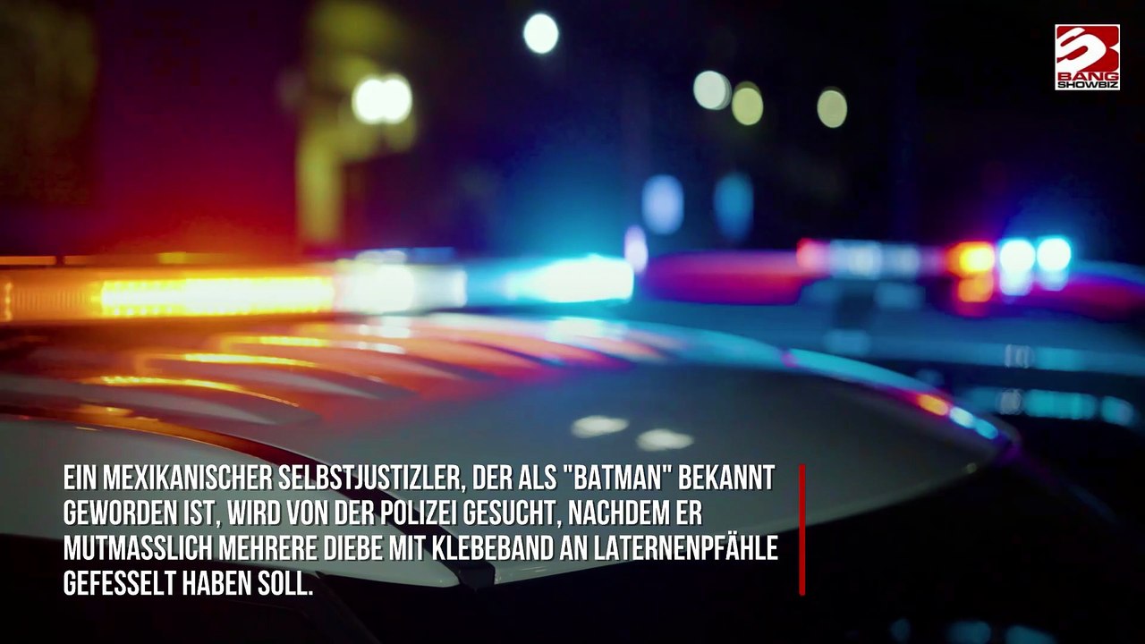 Mexikanischer 'Batman' wird von Polizei gesucht, nachdem er Diebe an Laternenpfähle klebte