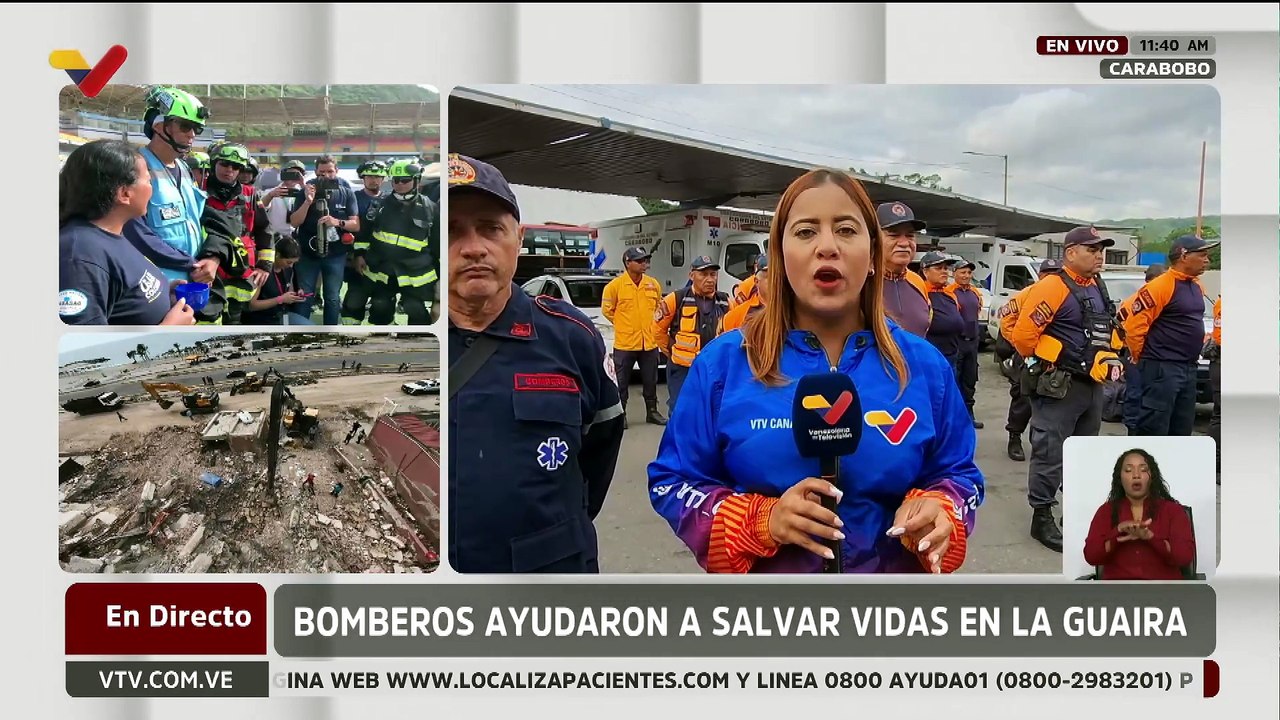 Bomberos carabobeños se encuentran ayudando a salvar vidas en el estado La Guaira
