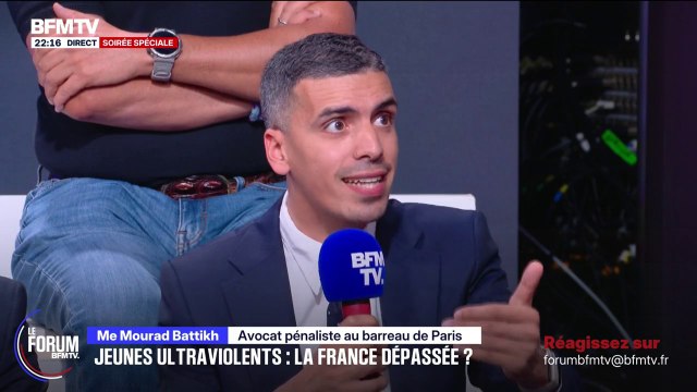FORUM BFMTV - Violences des mineurs: L'excuse de minorité, c'est simplement la possibilité qu'ont certains juges d'atténuer la peine , explique Mourad Battikh, avocat pénaliste au barreau de Paris