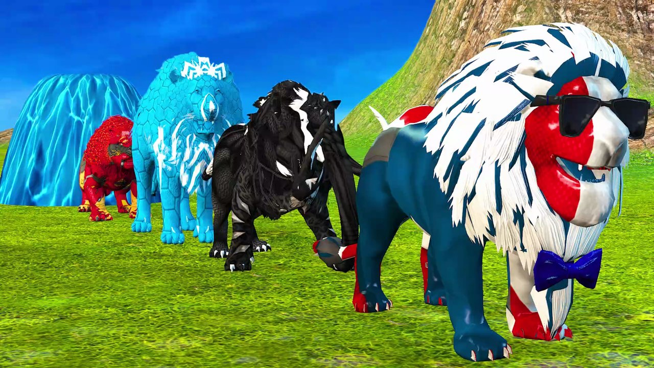 Paint Lions with Marvel Superhero Powers 🦁  Epic Cartoon Animation & Color Transformation thumnail