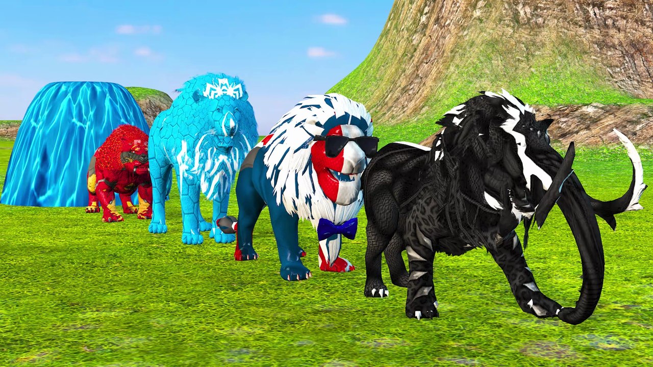 teaser Paint Lions with Marvel Superhero Powers 🦁  Epic Cartoon Animation & Color Transformation thumnail