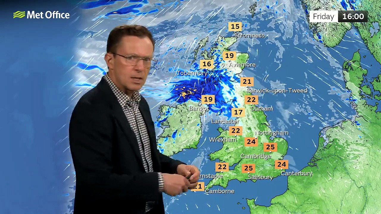 Met Office Thursday Evening Weather Forecast 02/07/26