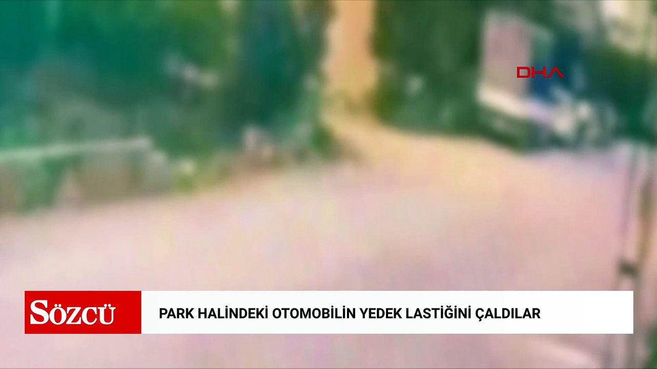 Araçlarının lastiği patlayınca park halindeki otomobilin yedek lastiğini çaldılar