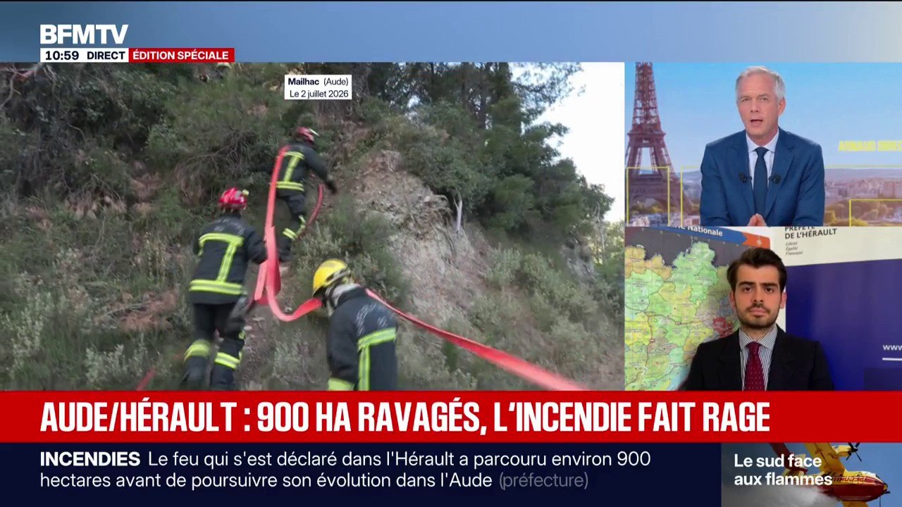 Incendies: "Une gestion de crise commune entre l'Aude et l'Hérault"