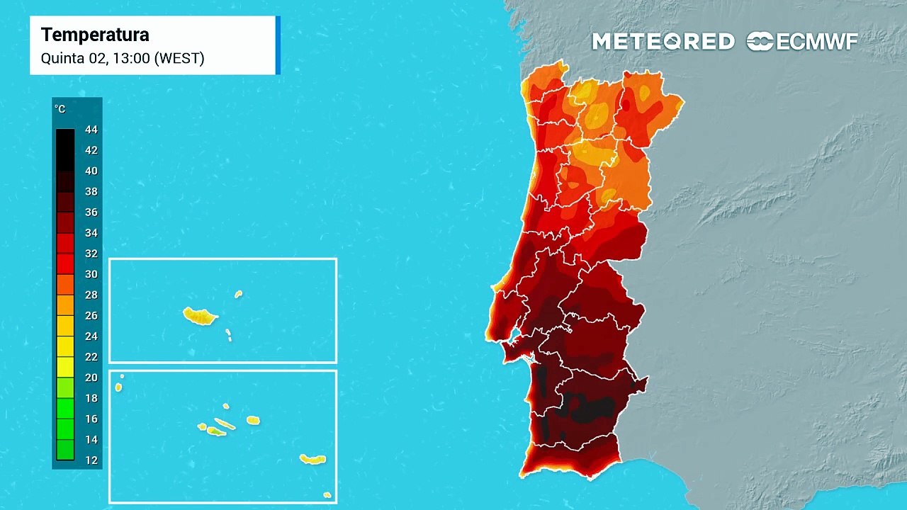 Nos próximos dias vários distritos deverão registar valores iguais ou superiores a 40 ºC